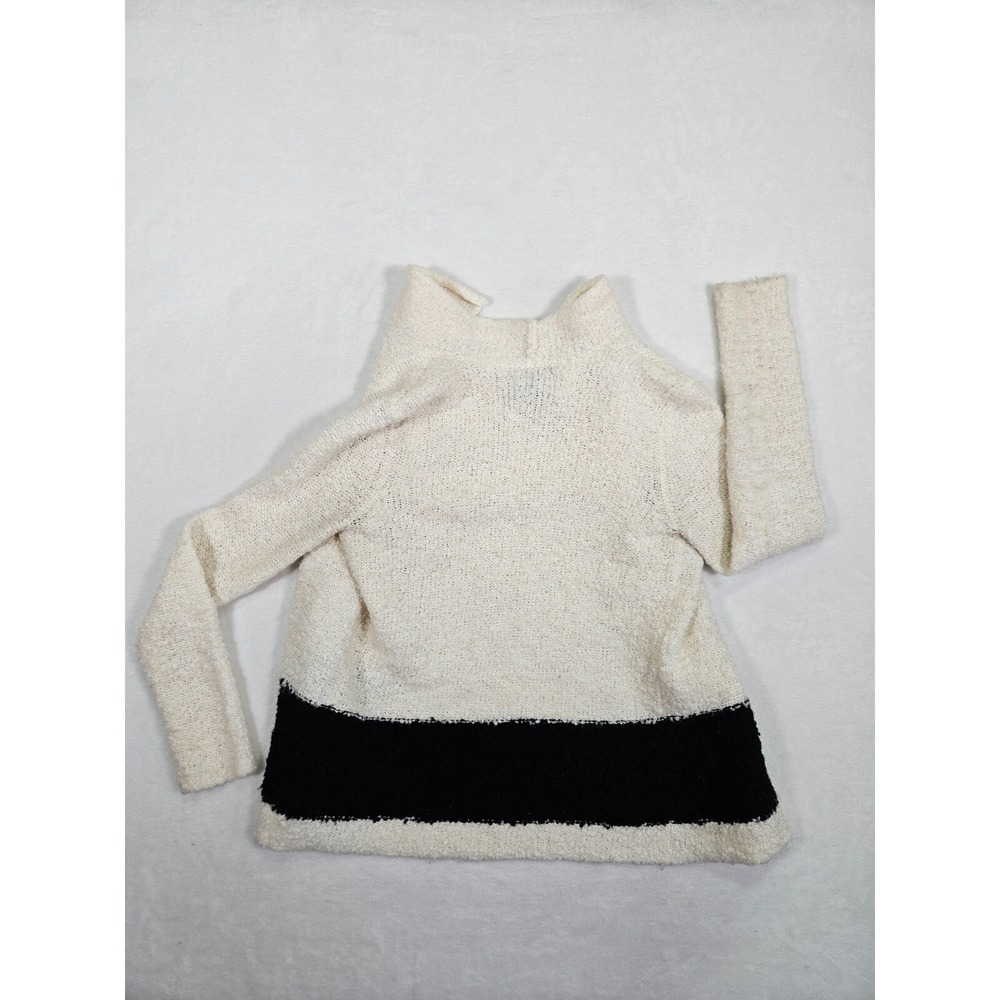 LRL Ralph Lauren Cardigan Women's Small White Black Wool Blend Knit Open‎ Casual - Picture 8 of 9